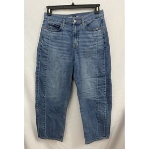 OLD‎ NAVY High Rise Barrel Leg Ankle Jeans Medium Wash Womens Size 10
